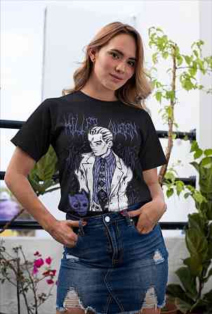 Футболка аниме Кира Йосхикаге Джоджо С оверсайз (S/M/L) Черний AnimeJ0056 Днепр