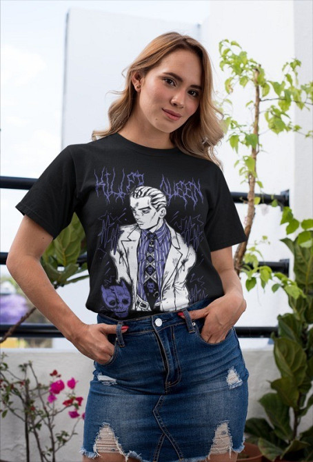 Футболка з аніме принтом Кіра Йосхікаге Джоджо С оверсайз (S/M/L) Чорний AnimeJ0056 Дніпро - фото 3