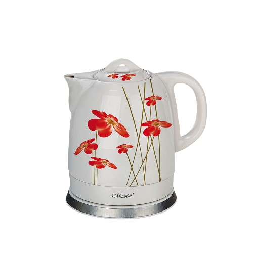 Електрочайник 1,5л 1200W кераміка червоний Квіти MR-066-RED-FLOWERS Maestro Житомир