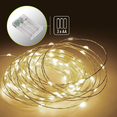Світлодіодна гірлянда струна 100 Led 10м теплий колір (батарейки 3*AA) CW-G-100L10NB ColorWay Житомир - изображение 10