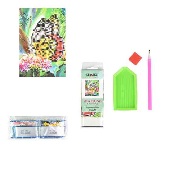 Алмазна мозаїка без підрамника "Метелик" YAB28689, 10х15 см Вінниця