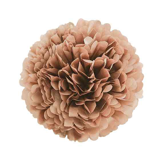 Помпон бумажный для праздника 15 см коричневый Киев