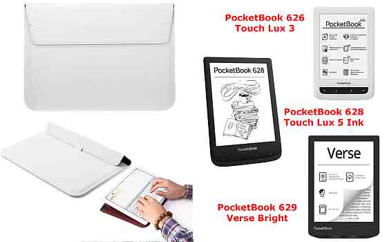 Чехол-конверт VitoCase для PocketBook 626, 628, 629, с функцией подставки для книги Белый Киев