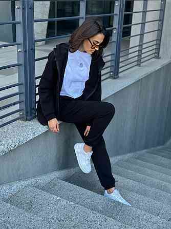 Теплый спортивный костюм женский на змейке Черный 42/44 Харьков