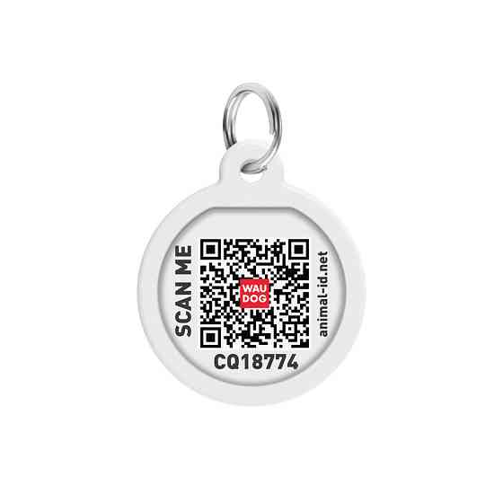 Адресник для собак и котов металлический WAUDOG Smart ID с QR паспортом, рисунок 
