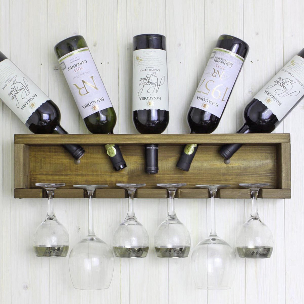 Настенная винная полка 