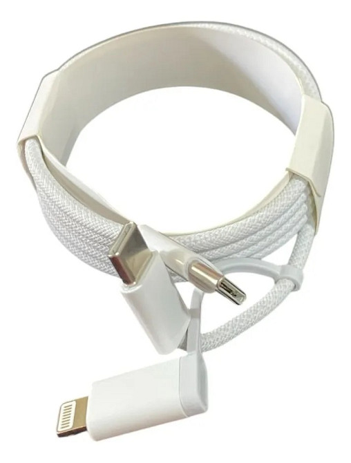 Зарядний кабель USB 2в1 Type-C to Type-C and Lighting 60W Вінниця - фото 3