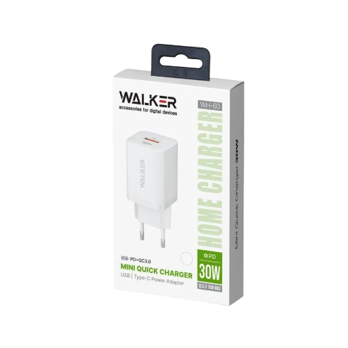 Зарядний пристрій мережевий USB/Type-C 3,0A QC+PD 30W чорний Max WALKER WH-60 Житомир - фото 4