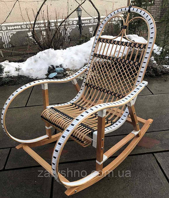 Кресло качалка белая с ротанга Киев - изображение 3