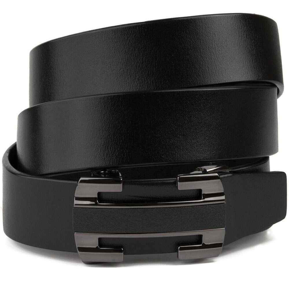 Ремень мужской с пряжкой уголки Vintage 20262 Черный Киев - изображение 1