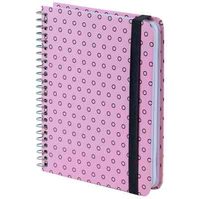 Блокнот Axent на спіралі В6 120 аркушів, клітинка, тверда обкладинка, рожевий (8461-1-A) Вінниця