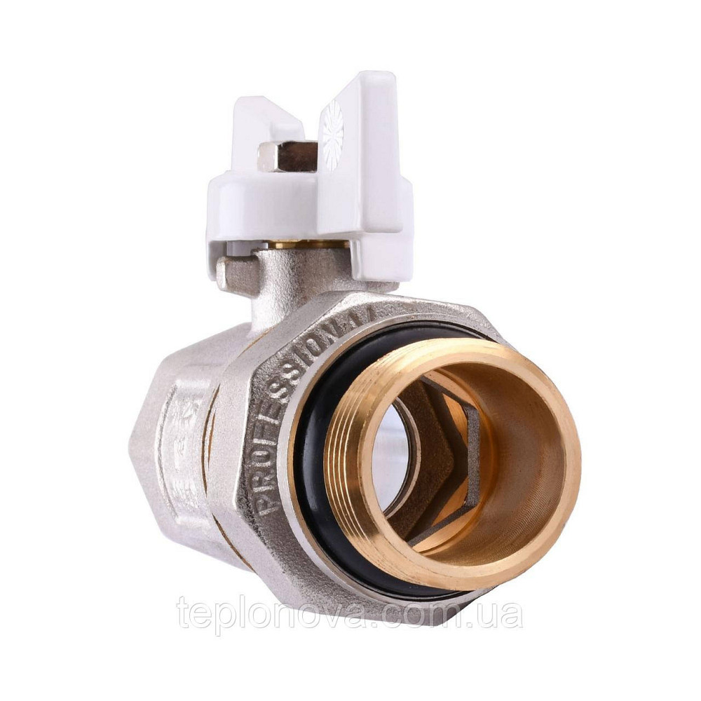 Кран шаровый прямой с американкой Q PROFESSIONAL QP003 PN40 1″ антипротечка, Белая бабочка Черновцы - изображение 2