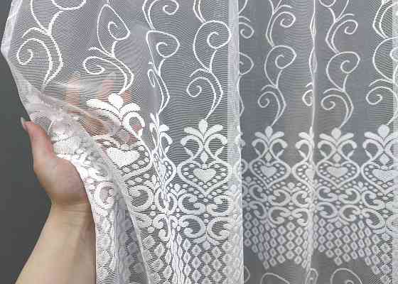 Тюль жаккард, цвет белый 1610т Киев