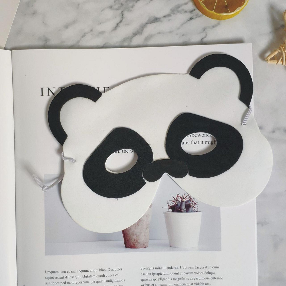 Дитяча маска Панда one size чорно-білий Київ - фото 3