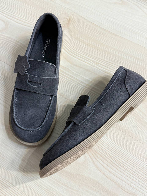 Туфли женские Hengji 588-2 замшевые лоферы серые, 36, 23 см Киев - изображение 8