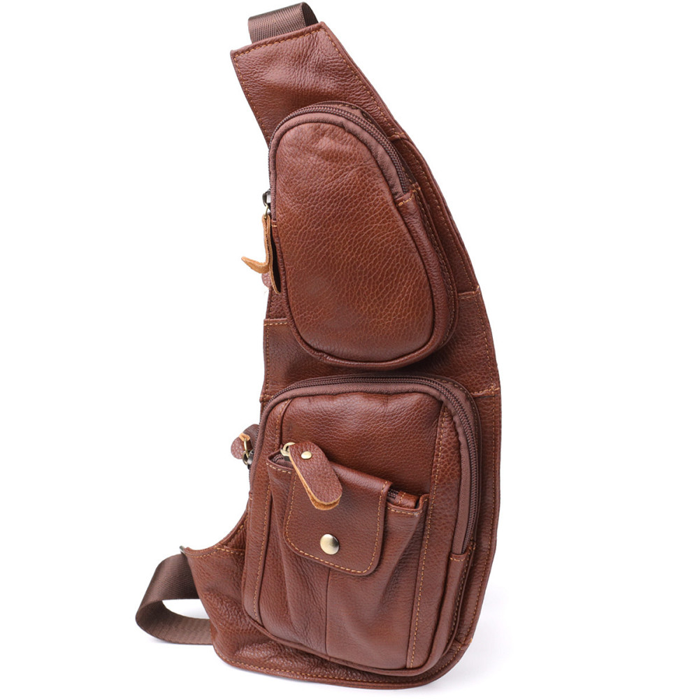 Мужская сумка с большим количеством карманов из натуральной кожи Vintage 22963 Коричневый Киев - изображение 1