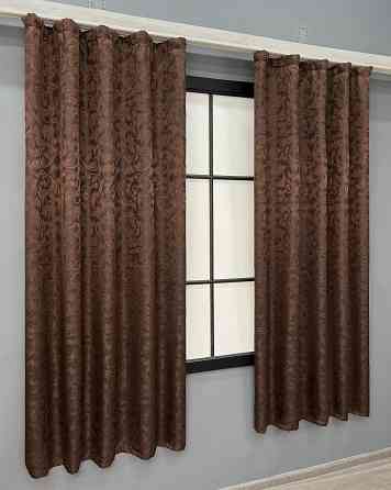 Комплект готових штор VR-Textil Жакард № 1088ш Коричневий 130х170 см 2 шт (35-0417) Київ