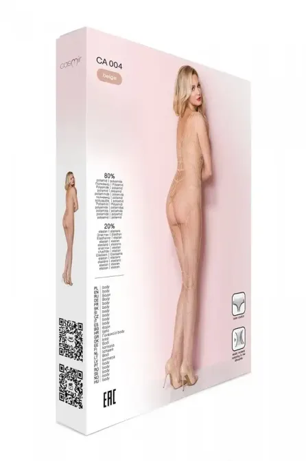 Тілесний ажурний бодістокінг зі складним вертикальним плетінням Casmir CA004 Львів - фото 8