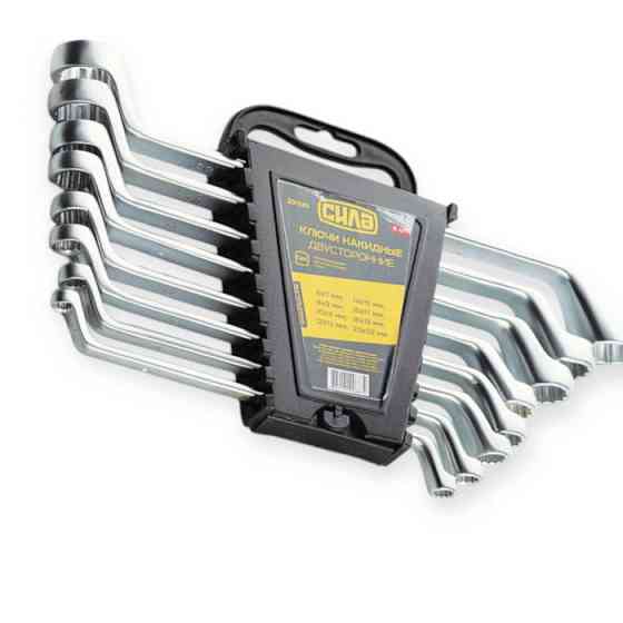 Набор ключей накидных изогнутых 6-22 мм 8 шт (планшет) CrV Мукачево