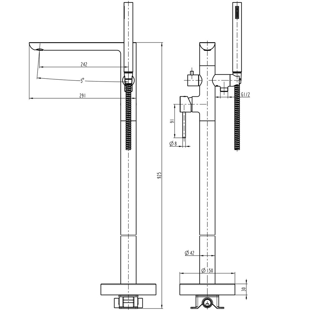 Смеситель для ванны TOPAZ LOFT TLF 32113-H39-C (000028886) Киев - изображение 2
