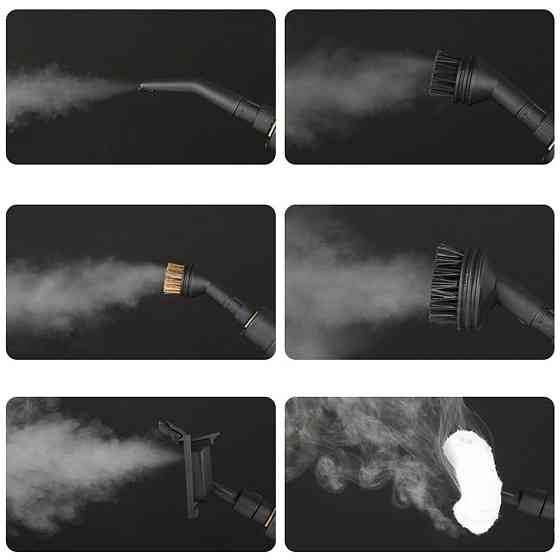 Портативный пароочиститель для дома, 2500Вт, 1,2л + 8 насадок / Парогенератор для уборки / Паровой очиститель Киев