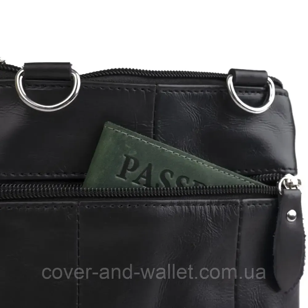 Маленька вертикальна чоловіча сумка з натуральної шкіри PS Leather Київ - фото 7