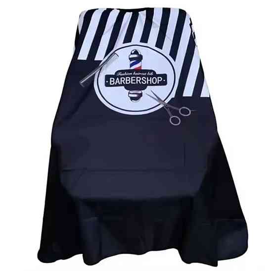 Парикмахерская накидка Barbershop для стрижки и покраски 140 на 160 см черно-белый Киев