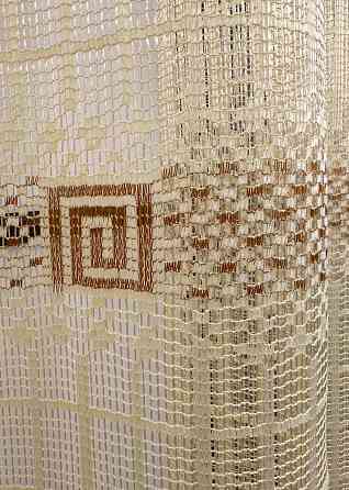 Тюль сетка VR-Textil Juli № 1872т Арка на кухню цвет янтарный с карамельным 400х150 см (53-0172) Киев