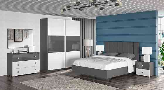 Современный модульный спальный гарнитур комплект в спальню с тумбами шкафом купе комод Лондон (без ламелей) Львов