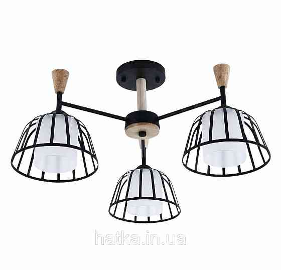 Люстра стельова на 3 плафони VALESO XL25021-3 для вітальні та спальні Чорний XL25021-3 Київ