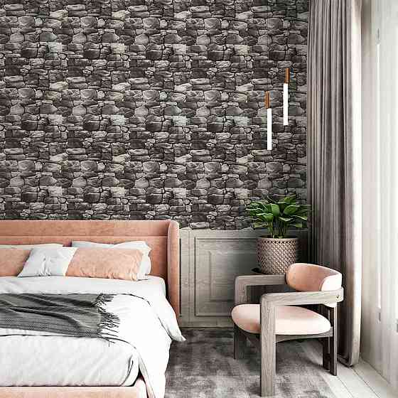 Сірі самоклеючі шпалери під цеглу Київ