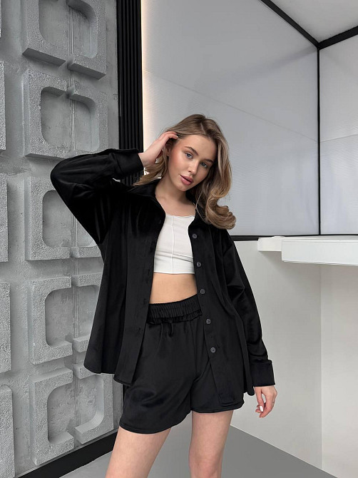 Женский стильный прогулочный велюровый костюм двойка Одесса - изображение 4