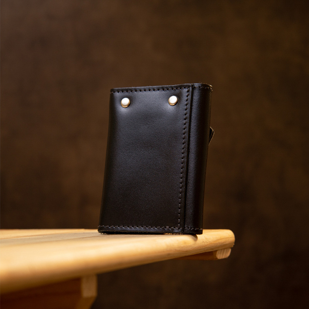 Добротна шкіряна ключниця GRANDE PELLE 11354 Чорний Київ - фото 7