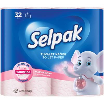 Туалетная бумага Selpak Perfumed Пудра 3 слоя 32 рулона (8690530324824) Винница - изображение 1