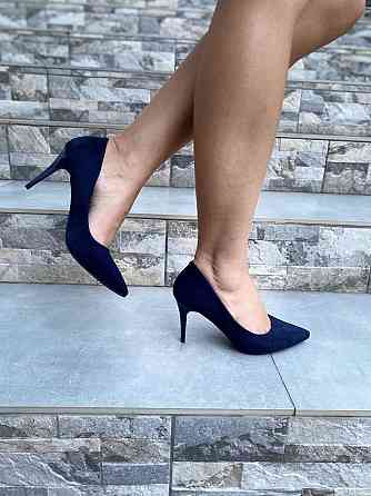 Comer Туфлі жіночі COMER темно-сині еко-замша висота каблука 8.5 см ( ) Коломыя