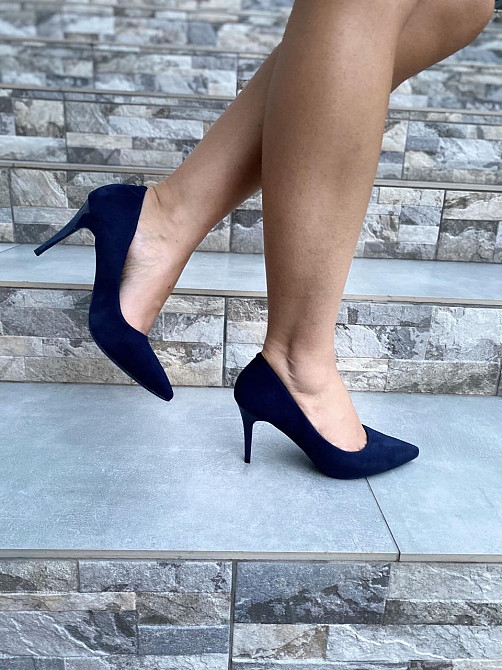 Comer Туфлі жіночі COMER темно-сині еко-замша висота каблука 8.5 см ( ) Коломыя - изображение 2
