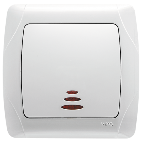 CARMEN Выключатель 1кл. белый с подсветкой Viko Харьков