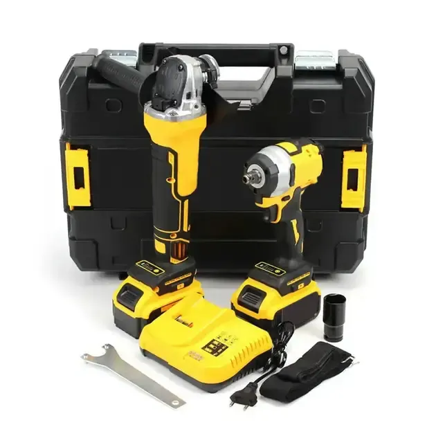 Аккумуляторный набор инструментов в кейсе 2 в 1 Болгарка и Гайковерт Коломия - фото 1