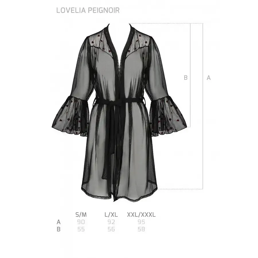 Повітряний пеньюар Passion LOVELIA PEIGNOIR XXL/XXXL, black Львів - фото 7