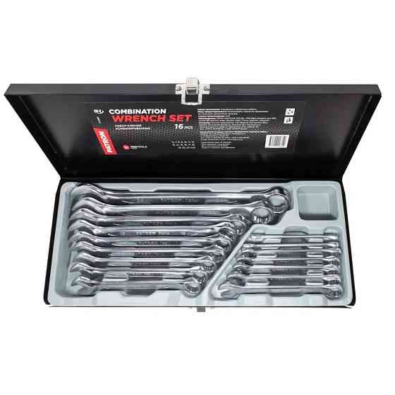 Набір ключів комбінованих 16пр. (6-19, 17,22, 24мм) в металевому кейсі PATRON P-5161 Одеса