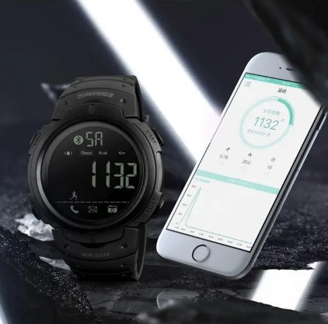 Спортивные женские смарт часы Skmei 1301 Шагомер Bluetooth ударопрочные Черный Киев - изображение 9