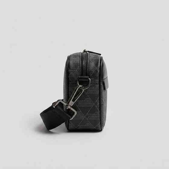 Мужская брендовая сумка, борсетка на плечо Lacoste (1097) black Киев