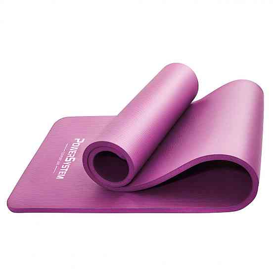 Коврик гимнастический для йоги фитнеса пилатеса Power System PS-4017 NBR Fitness Yoga Mat Plus Pink 180х61х1 Киев