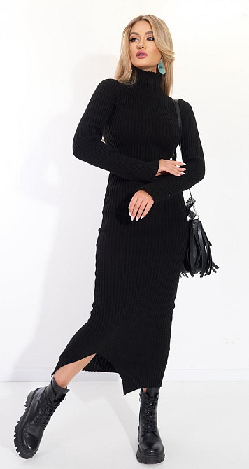 Вязанное платье рубчик (46-48) Киев - изображение 1