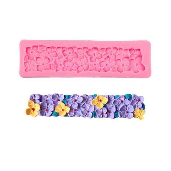 Молд силиконовый Цветочки 175 на 50 мм розовый Киев