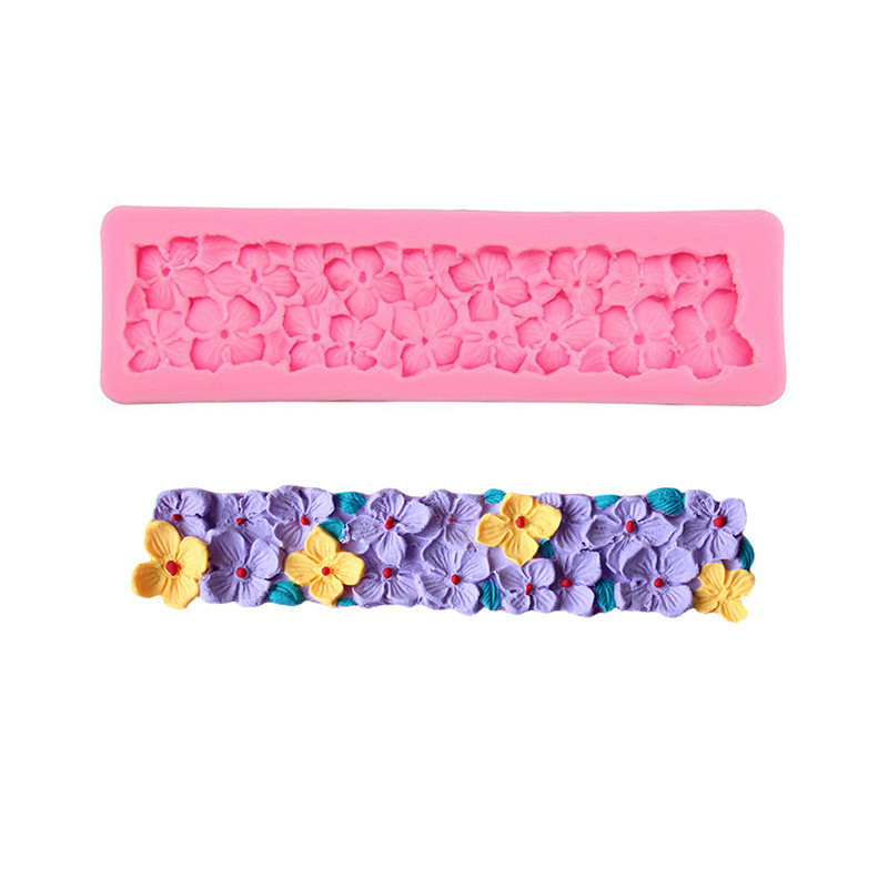 Молд силиконовый Цветочки 175 на 50 мм розовый Киев - изображение 1