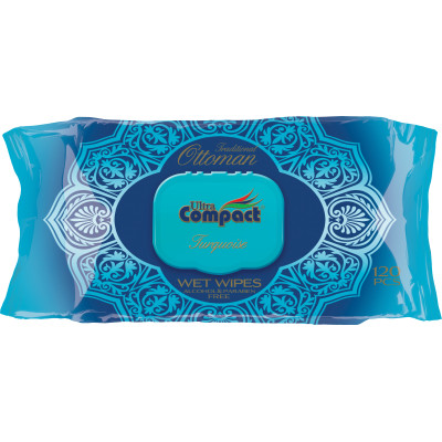 Вологі серветки Ultra Compact Оттоман Бірюза з клапаном 120 шт. (8697420534400) Вінниця - фото 1