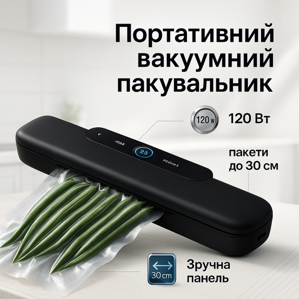 Вакуумный упаковщик автоматический с дисплеем Vacuum sealer NEW BLACK MT-62 Львов - изображение 13