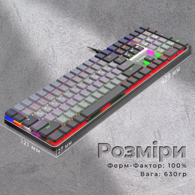 Клавиатура GamePro MK145R Red Swich Low Profile USB Dark Gray (MK145R) Винница - изображение 4