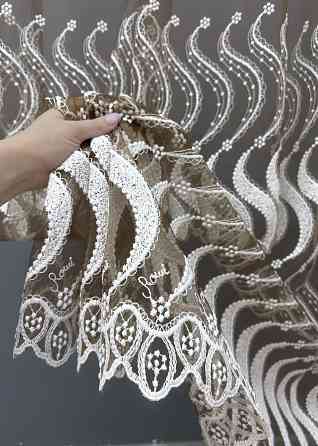 Тюль VR-Textil 1766т Фатин «Омбре» с вышивкой и люрексом Какао с белым 300х270 см (42-0772) Киев